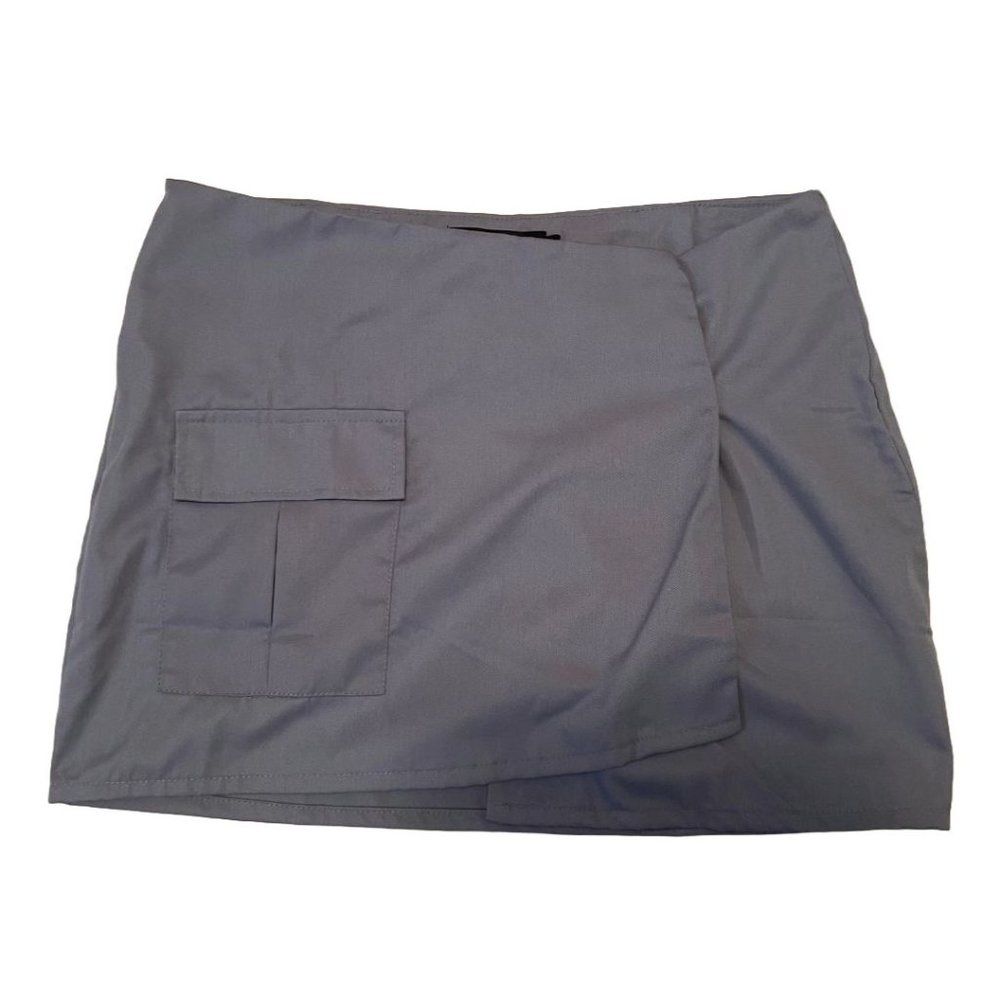 Motel Rocks Rhory Mini Cargo Skirt in Light Grey, Size SMALL